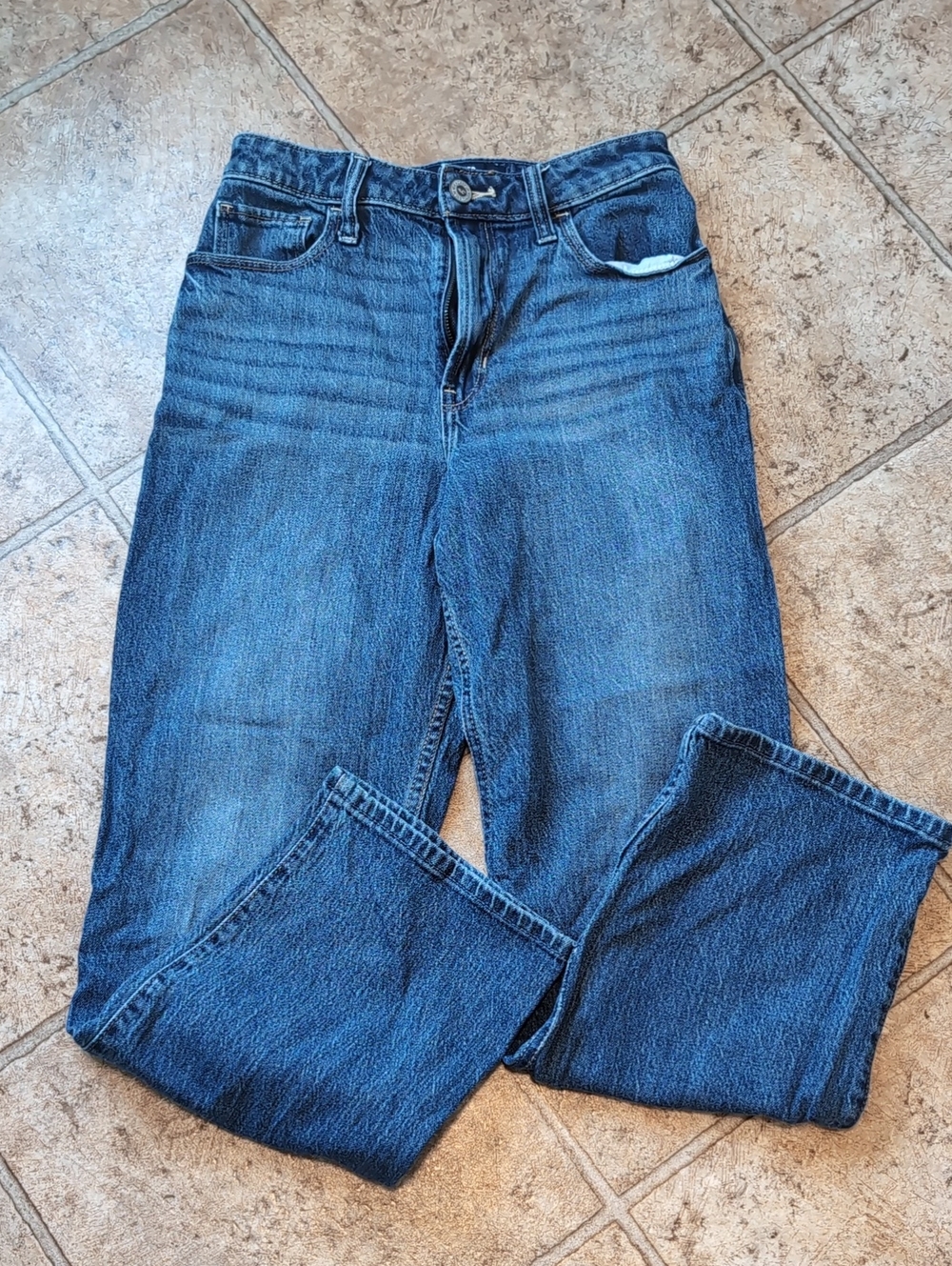 Hollister Dark Blue High-Rise Dad Women's Jeans
